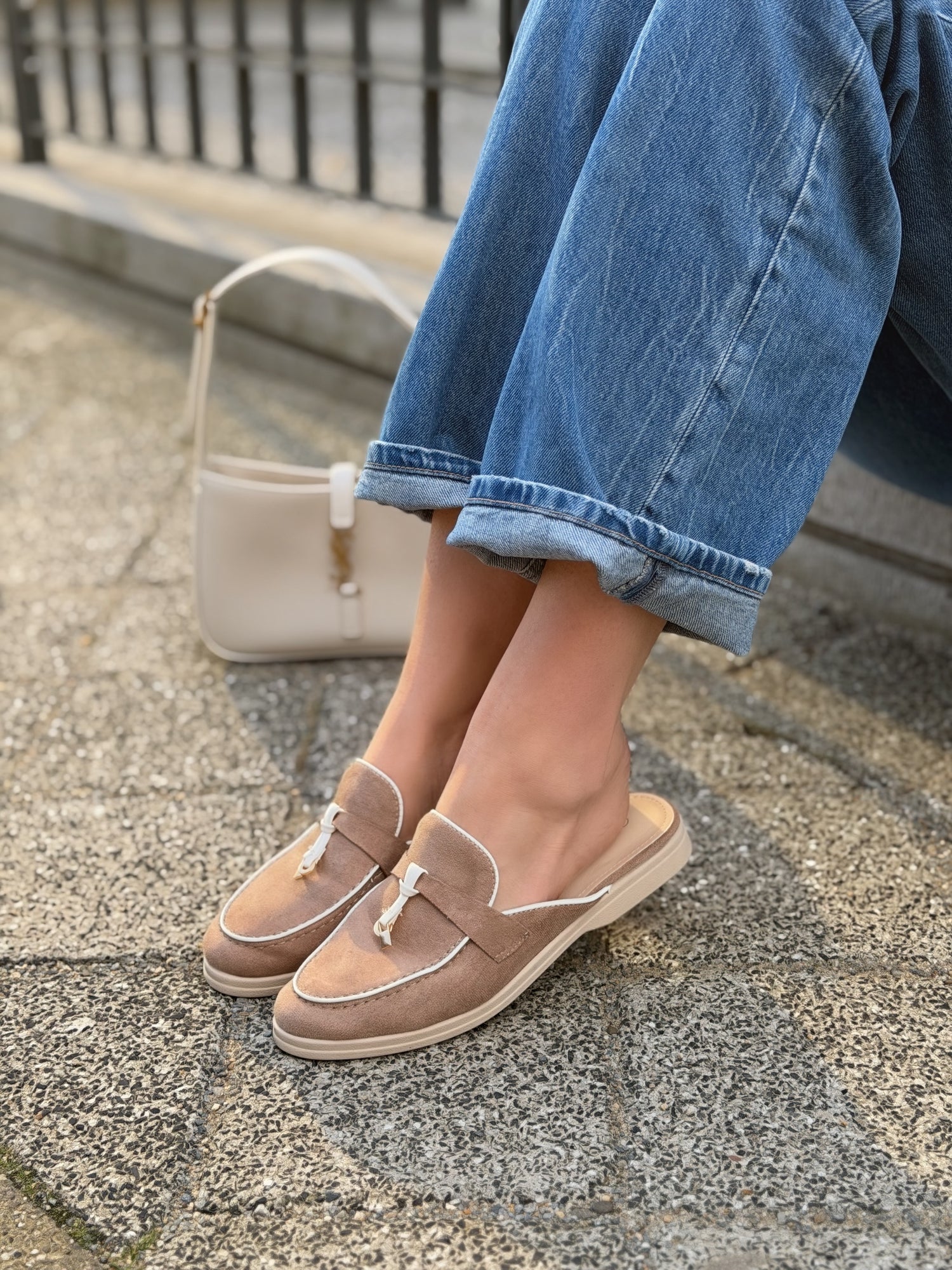 Mules « CAPRI » TAUPE
