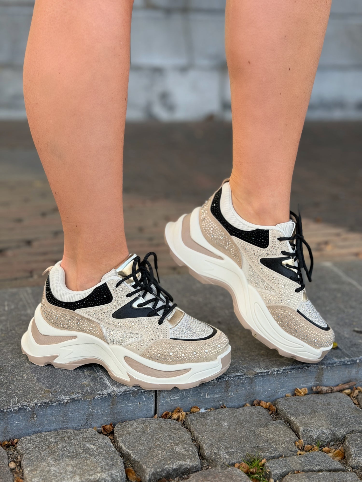 Sneakers « LOLA » BEIGE/NOIR