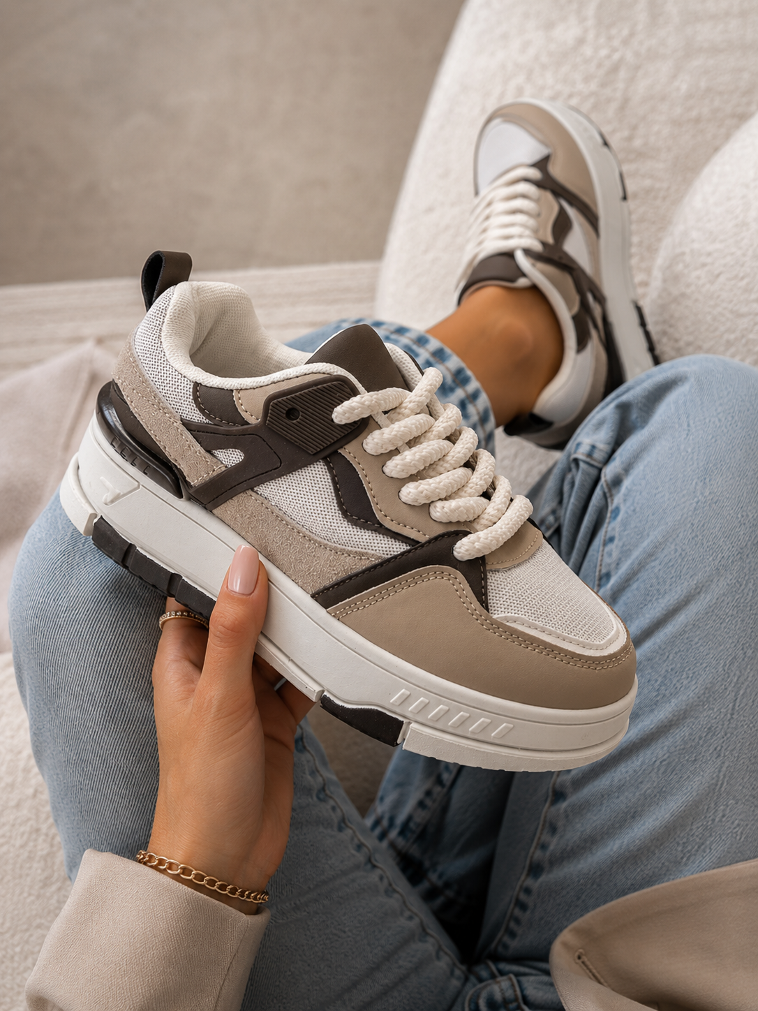 Sneakers « GIULIA » CHOCO BEIGE