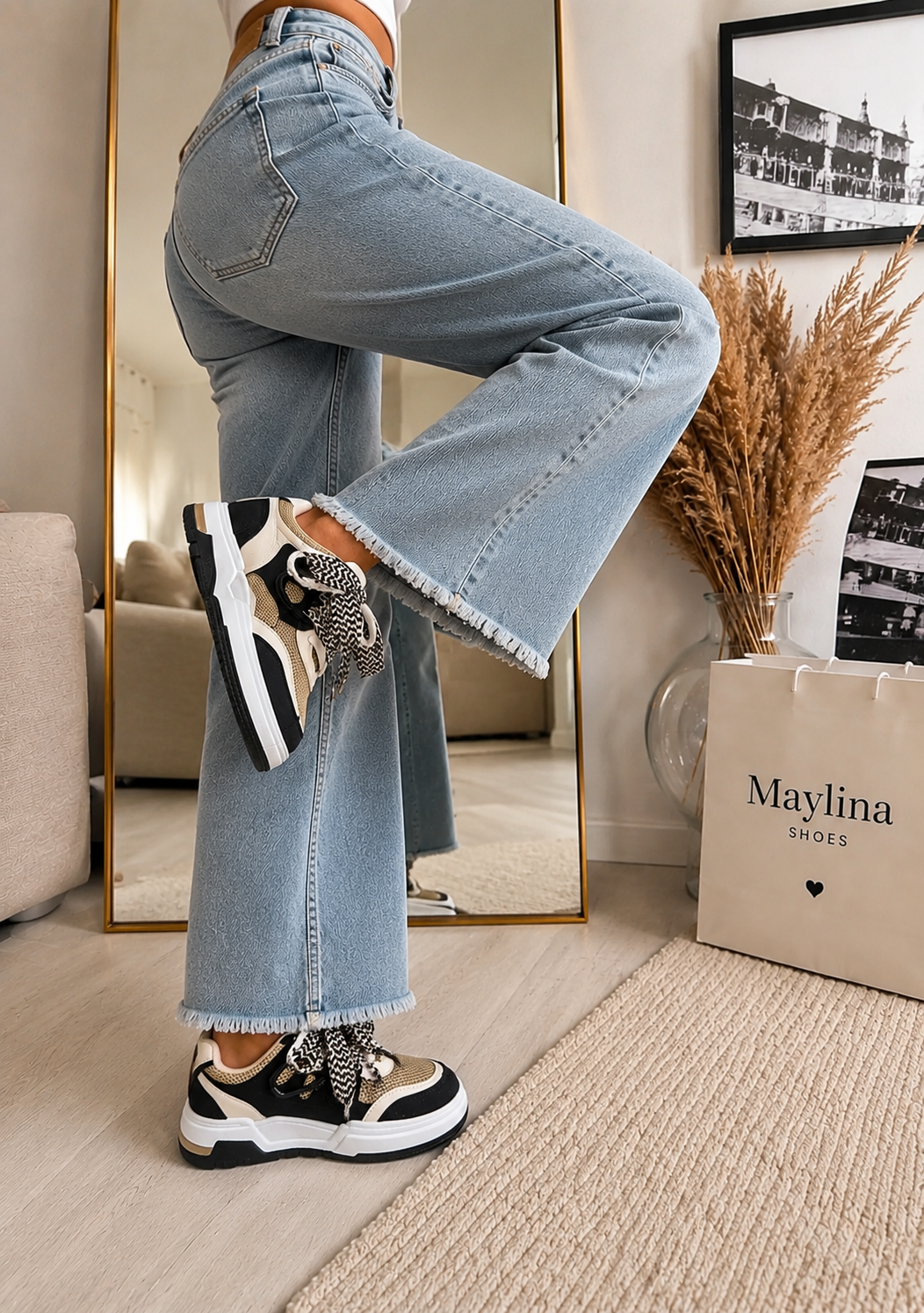 Sneakers « LANLAN » NOIR BEIGE